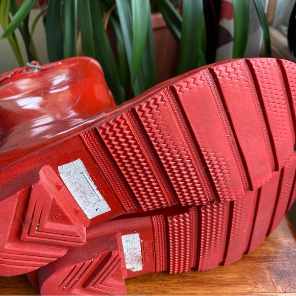 Hunter Tall Red Rain Boots with buckles - Picture 8 of 10